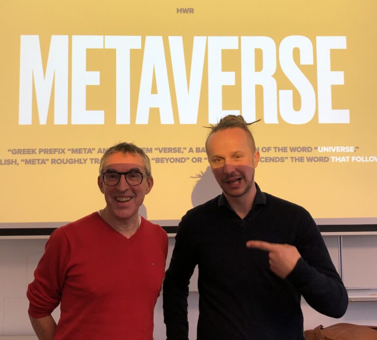 Ralf Kreutzer und Sebastian Winkler diskutieren das Metaverse an der HWR Berlin