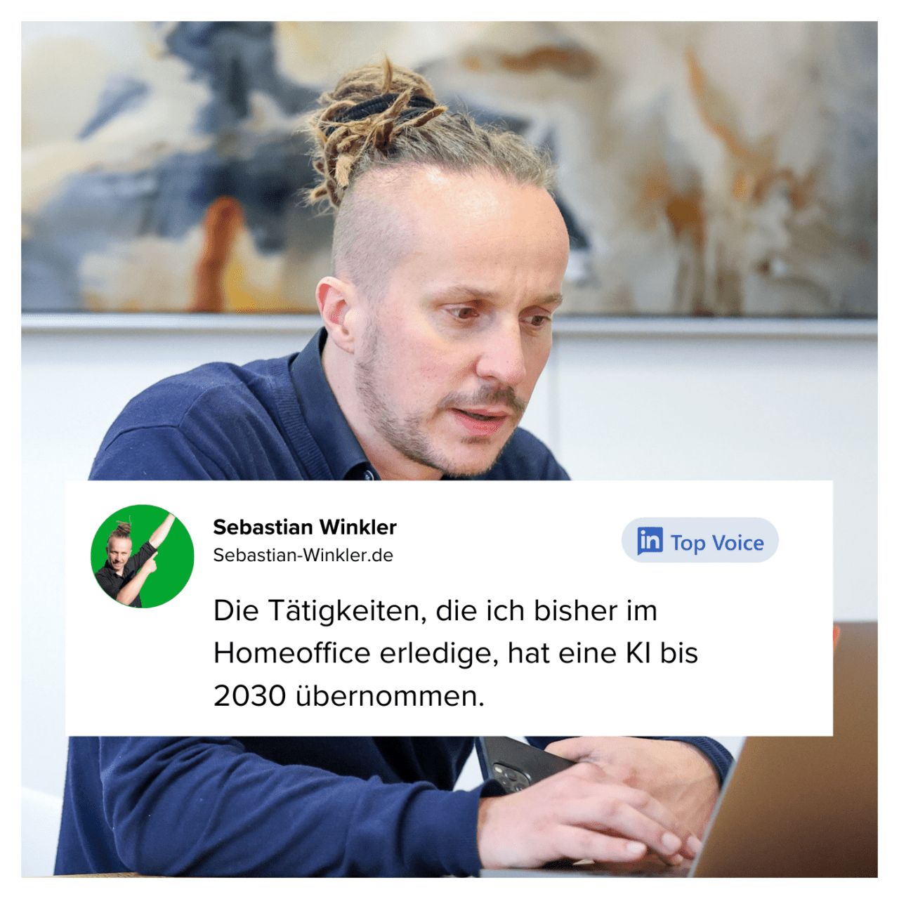 Sebastian Winkler zeigt seine Vision des Home Office im Jahr 2030