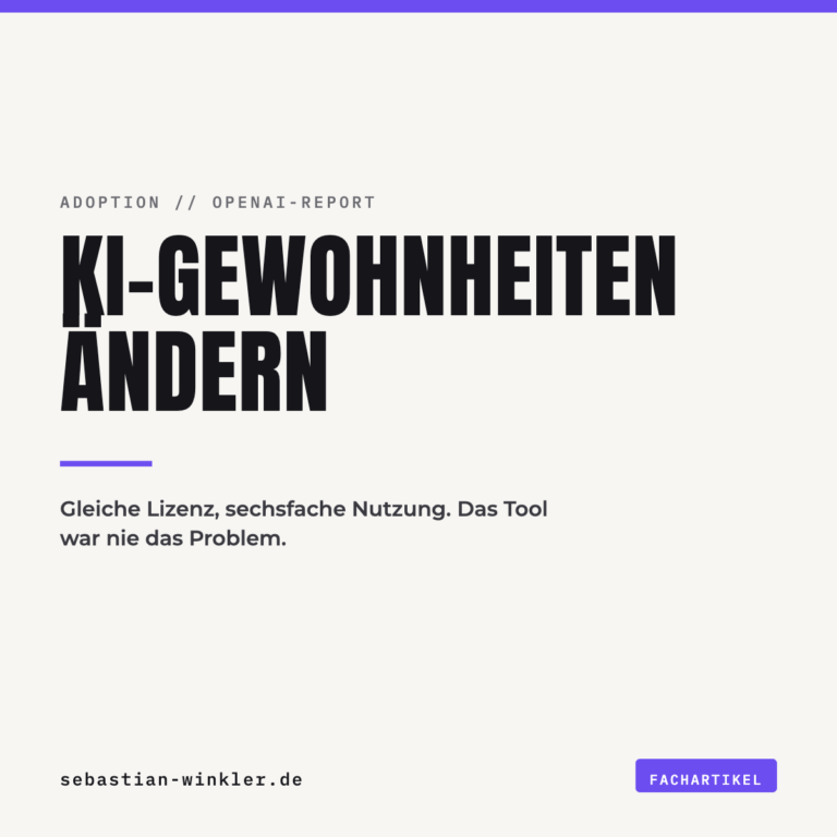 KI-Gewohnheiten ändern. Gleiche Lizenz, sechsfache Nutzung. Das Tool war nie das Problem.