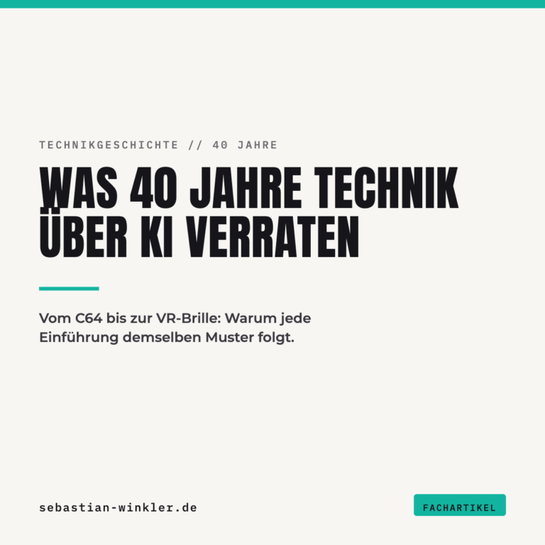 Was 40 Jahre Technik über KI verraten. Vom C64 bis zur VR-Brille: Warum jede Einführung demselben Muster folgt.