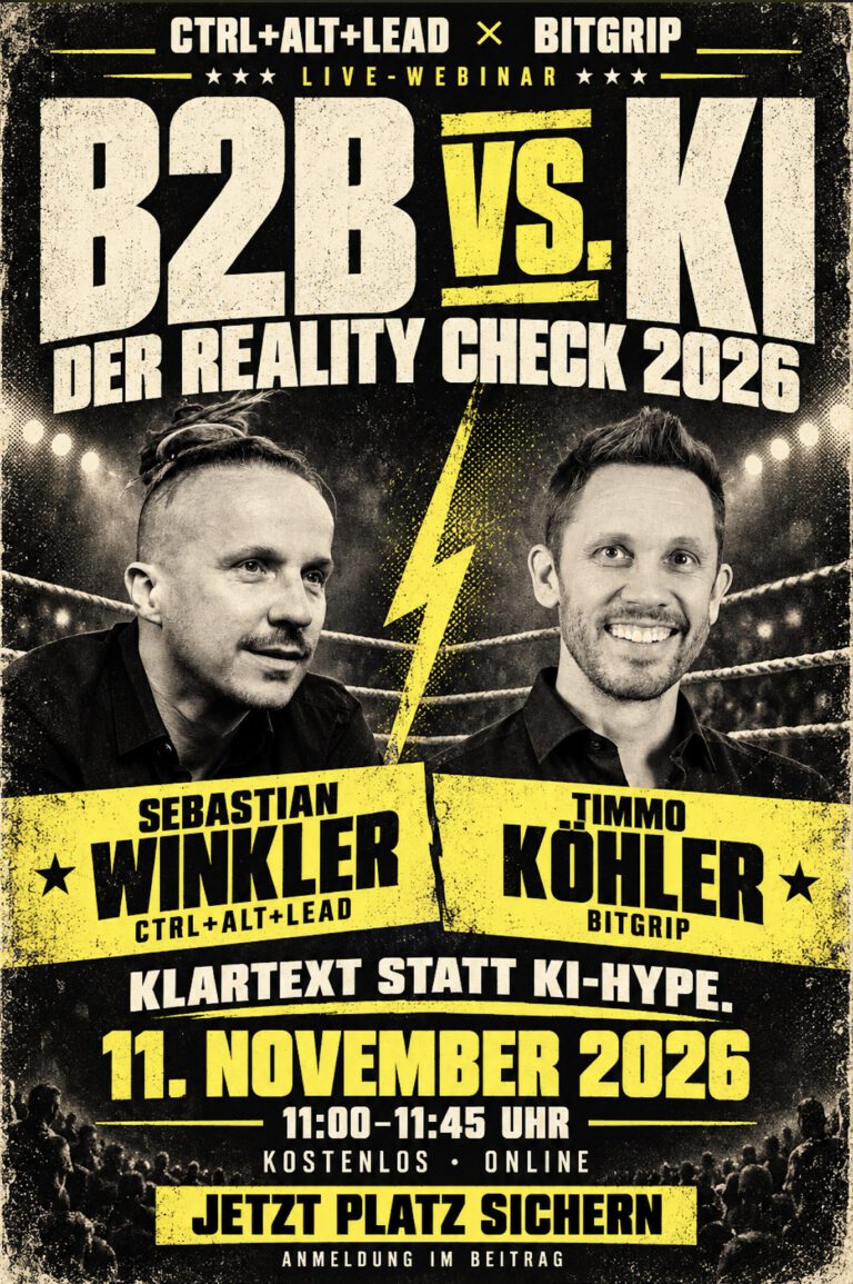 B2B vs. KI: Der Reality Check 2026, Live-Webinar mit Sebastian Winkler und Timmo Köhler am 11. November 2026